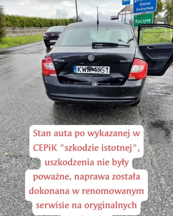 Skoda RAPID cena 26500 przebieg: 181500, rok produkcji 2013 z Andrychów małe 277